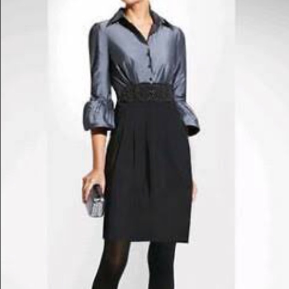 BCBG MaxAzria dress gray and black waist detail
